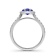 Marquise Blue Sapphire and White Lab Grown Diamond 14K White Gold Ring.
