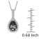 Black and White Diamond Halo Pendant Pear Drop in 14K White Gold With
Chain (1.25 Cttw)