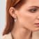 Pink Enamel and Lab Grown Diamonds Hoop Earrings In Sterling Silver