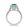 Emerald and White Lab Grown Diamond 14K White Gold Ring.