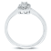 0.25Ct Petite halo Emerald cut ring with Round side stones Lab Grown
Diamond in 14K gold
