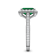 Emerald and White Lab Grown Diamond 14K White Gold Ring.