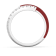 Red Enamel and Lab Diamond Open Ring In Sterling Silver