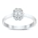 0.25Ct Petite halo Emerald cut ring with Round side stones Lab Grown
Diamond in 14K gold