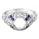 Beverley K 18K White Gold Single Cut Diamond and Sapphire Mount (CENTER
NOT INCLUDED)