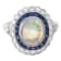 Beverley K 18K White Gold 0.35ctw Diamond and 0.76ctw Sapphire Ring set
with a 1.15ct Opal Center