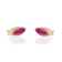 Gin & Grace 10K Yellow Gold Genuine Ruby and Real Diamond (I1) Earring
