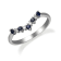 Gin & Grace 10K White Gold Real Diamond Ring (I1) with Natural Blue Sapphire