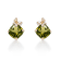 Gin & Grace 10K Yellow Gold Genuine Peridot and Real Diamond (I1) Earring