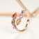 Gin & Grace 14K Rose Gold Real Diamond Ring (I1) with Natural Multi Sapphire