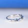 Gin & Grace 18K White Gold Real Diamond Ring (I1) with Natural Blue Sapphire