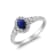 Gin and Grace 14K White Gold Natural Blue Sapphire Ring with Real Diamonds