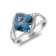 Gin & Grace 10K White Gold Real Diamond Ring (I1) with Genuine
London Blue Topaz