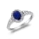 Gin and Grace 14K White Gold Natural Blue Sapphire Ring with Real Diamonds
