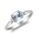 Gin & Grace 14K White Gold Real Diamond Ring (I1) with Blue Genuine Aquamarine