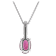 Gin & Grace 10K White Gold Real Diamond(I1-I2) Pendant with Natural Ruby