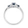 Gin & Grace 10K White Gold Diamond Wedding Engagement Ring with Blue Sapphire