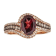 Gin and Grace 10K Rose Gold Natural Rhodolite Ring with Real Diamonds