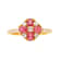 Gin & Grace 18K Yellow Gold Real Diamond Ring (I1) with Genuine Ruby