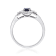 Gin and Grace 14K White Gold Natural Blue Sapphire Ring with Real Diamonds