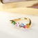 Gin & Grace 18K Yellow Gold Real Diamond Ring (I1) with Natural
Emerald & Multi Sapphire
