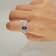 Gin & Grace 14K White Gold Real Diamond Ring (I1) with Genuine Tanzanite