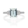 Gin & Grace 10K White Gold Blue Aquamarine Ring with Diamond