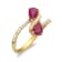 Gin & Grace 10K Yellow Gold Real Diamond Anniversary Eternity Ring
(I1) with Genuine Ruby
