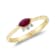 Gin and Grace 14K Yellow Gold Natural Ruby Ring with Real Diamonds