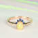 Gin & Grace 14K Yellow Gold Real Diamond Ring (I1) with Natural Opal
& Blue Sapphire
