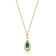 Gin and Grace 10K Yellow Gold Natural Zambian Emerald Pendant with Real Diamonds