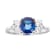 Gin & Grace 18K White Gold Diamond Ring with Blue Sapphire
