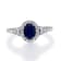 Gin and Grace 14K White Gold Natural Blue Sapphire Ring with Real Diamonds