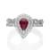 Gin & Grace 14K White Gold Natural Ruby With Real Diamond (I1) Ring