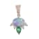 Gin and Grace 14K Rose Gold Ethiopian Opal and Zambian Emerald Pendant
with Diamonds
