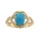 Gin and Grace 14K Yellow Gold Natural Turquoise Ring with Real Diamonds