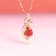 Gin & Grace 14K Yellow Gold Mexican Fire Opal Pendant Necklace with Diamonds