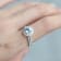 Gin & Grace 14K White Gold Aquamarine Halo Ring with Diamond