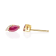 Gin & Grace 10K Yellow Gold Genuine Ruby and Real Diamond (I1) Earring