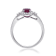 Gin and Grace 14K White Gold Ruby Ring with Diamonds