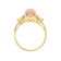 Gin & Grace 10K Yellow Gold Real Diamond Ring (I1) with Natural Pink Opal