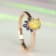 Gin & Grace 14K Yellow Gold Real Diamond Ring (I1) with Natural Opal
& Blue Sapphire