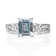 Gin & Grace 14K White Gold Blue Aquamarine with Diamond (I1) Ring