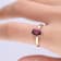 Gin & Grace 10K Rose Gold Real Diamond Ring (I1) with Raspberry
color Natural Rhodolite Garnet