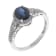 Gin and Grace 10K White Gold Natural Blue Sapphire Ring with Real Diamonds
