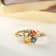 Gin & Grace 14K Yellow Gold Real Diamond Ring (I1) with Natural
Multi Sapphire