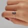 Gin & Grace 18K White Gold Diamond Ring with Blue Sapphire