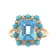 Gin and Grace 14K White Gold Natural Swiss Blue Topaz and Turquoise Ring
with Real Diamonds