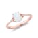 Gin and Grace 10K Rose Gold Natural Ethiopian Opal Ring with Real Diamonds