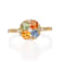 Gin & Grace 14K Yellow Gold Real Diamond Ring (I1) with Natural
Multi Sapphire
